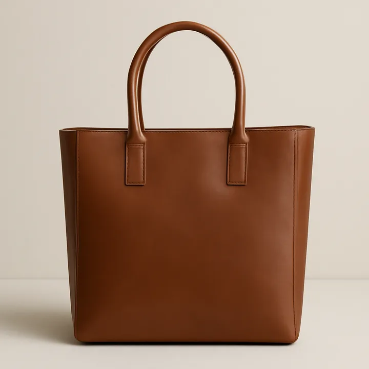 brookline structured leather tote