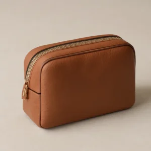 Meadowport leather makeup pouch